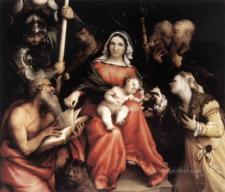 Mystic Marriage of St Catherine 1524 Renaissance Lorenzo Lotto Oil Paintings
